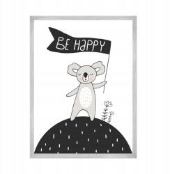  Születésnapi poszter Be happy Boldogság Party 21X29, 7 cm ezüst keret (MP1-0300_21X29,7,039)