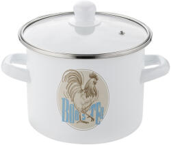 Emalia Pleszew Edény fedővel hagyományos zománcozott egyenes 2.2 L Emalia Pleszew kakas (339431)