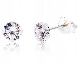 Golden Celebrity Finom Ezüst Fülbevaló Cirkónia Kerek 4MM Csavaros Stift Ezüst 925