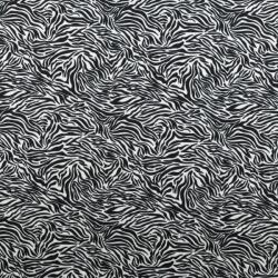  Silki Anyag Zebra Mintával Ruhákhoz Dekorációkhoz Fehér Színben (SILKI)