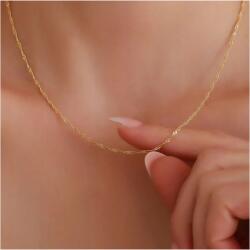 Golden Celebrity Arany Finom Szingapúri Lánc 925 Aranyozott 585 Olasz Csillogó Nyaklánc (Biżuteria dla niej dziewczyny babci żony mamy)