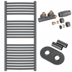 INVENA Grafit színű létra radiátor fürdőszobába, tartozékokkal (UG-02-12D)