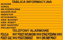 Studiocen Építőipari információs tábla 70x45cm (TA0006)