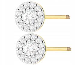 ZŁOCISTO Arany Fülbevaló Briliánssal, Stiftes, Becsavarható, Ajándék (DLA DZIEWCZYNY NARZECZONEJ)