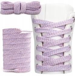 Sulpo Pamut cipőfűző lapos Készítmény Lengyel 120 cm lila melírozott (SN_4524)