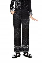 Desigual Fekete Egyenes Print Nadrág (38) (265603)