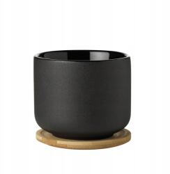 Stelton Theo Csésze Fedővel, Fekete (X632)