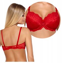 Paripari Elegáns Katia Push-Up Melltartó, Méretnövelő, Csipkés, Piros 70E