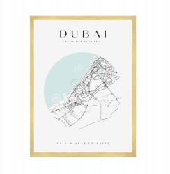  Poszter Dubaj várostérképe kb. 50x70 cm arany keret (MP1-0061_50X70,045)