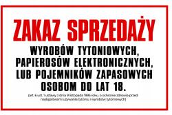 TabPrint Pvc Tábla Tilos 18 Éven Aluliaknak Dohányterméket Értékesíteni 32x21 Tartós (TABLICZKA PCV ZAKAZ SPRZEDAŻY 32x21 TRAWAŁA)
