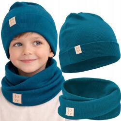 Bubalove Sapka Kétkamás Kisfiú Szett Pamut Őszi Tavaszi Tengerészkék 36-40 (Czapka i komin wiosna jesień morski Wn0)
