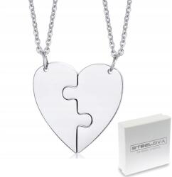STEELOVA Szív Medál Puzzle Pároknak Barátoknak Acél (ZS1211c)