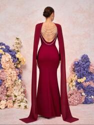 Shein DC51220 Shein Elegáns Estélyi Maxi Ruha Nyitott Hát Gyöngy (4) S