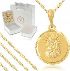 Golden Haus Arany Nyaklánc Szingapúr 925 Közösségi Medál Szűz Mária (Złoty naszyjnik łańcuszek dla chrześniaka 585)
