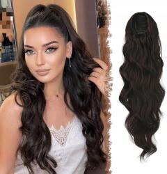  Feshfen Póni húzózsinóros szintetikus haj sötétbarna 60cm