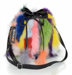  Színes szőrme kézitáska, róka szőrme táska (FOX-TF019)