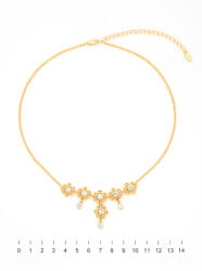 Colibra Arany Nyaklánc Virágok Swarovski Kristályok (c12186)