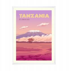  Tanzánia Afrika Kilimandzsáró poszter 21x29, 7 cm fehér keret (MP1-0170_21X29,7,063)
