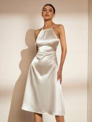 Shein LC32223 Shein Szatén Ruha MIDI Elegáns Halter Nyakkivágással (4) M