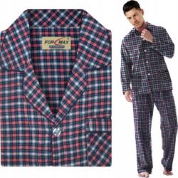 Formax Férfi hosszú ujjú pizsama 100% pamut Cipzáras kötött D018 XXL-es méret
