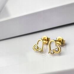 LeksusGold Arany színű, szíves, bedugós fülbevaló 585-ös finomság (LK.07-6-071)