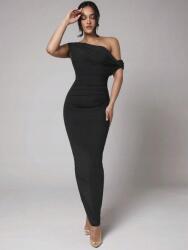 Shein DC46214 Shein Fodros Egyvállas Maxi Ruha Aszimmetrikus (4) Xs