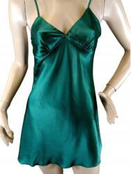 Shein Éjszakai ing szaténból, üvegzöld színű, Shein, S méret