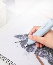 Deli Elektromos radír Deli EH02701 ventillátorral 2in1 rózsaszín kék Kütyü (h027)