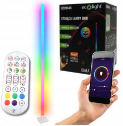 Ecolight Led Álló Padló Lámpa Rgb Zenei Fehér Sarok Távirányító Alkalmazás Tuya (EC20545)