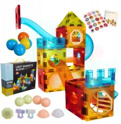 Jimmy Mágneses világító építőkockák golyópályával 77 db-os Oktató (90016HG2257EU)