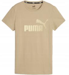 PUMA Pamut póló nyárra Puma bézs színű, arany logóval S-es méret (84830383)