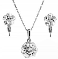 Colibra Ezüst Ékszerszett Virág Kristályok Swarovski Szett Fülbevalóval (c8125)