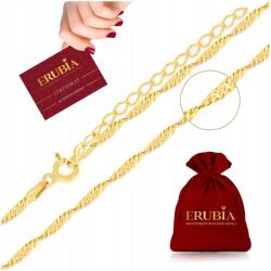  Jelenséges Olasz Arany Nyaklánc Szingapúr 925/585 Aranyozott Ezüst, 55cm+5cm (Piękny delikatny skręcany celebrytka 585 925)