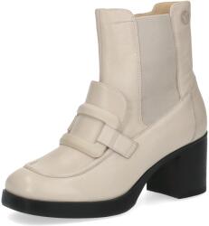 Caprice Amber krémszínű bőr bokacsizma magas sarokkal [39-es méret] (25324-41-106)