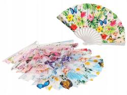 Adar Színes legyező minta pillangók virágok legyező 5915 (5915)