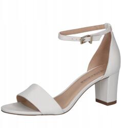 Peter Kaiser fehér, bőr szandál vastag sarokkal, elegáns [78340-44-102] 40, 5 (78340-44-102)