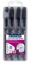 Centropen 4616 Cd/dvd/bd marker, 4 színű, permanens filctoll készlet (12110)