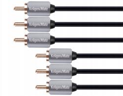 Krüger&Matz 3RCA-3RCA Cinch kábel, 1, 8m Kruger&Matz (KM0307)