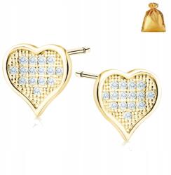 Golden Celebrity Arany Fülbevaló Női Szív Csavaros Ezüst 925 Ajándék Neki (Urodziny Imieniny Rocznice 18 mamy córki żony)