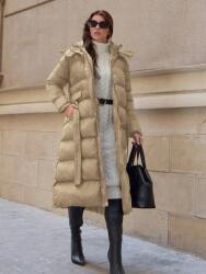 Shein Bézs Pihe-puha Csíkos Kabát (M) (612701)