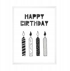  Születésnapi poszter "Happy birthday" 21X29, 7 cm fehér keret (MP1-0299_21X29,7,063)