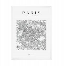  Párizs várostérkép plakát, Franciaország, Európa, négyzet alakú, 21x29, 7 cm fehér keret (MP1-0027_21X29,7,063)