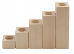 Peewit Fa Gyertyatartó Szett, lekerekített oldalakkal, bükkfa (5904870435823)