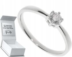  925-ÖS Ezüst Gyűrű Klasszikus Cirkóniával Ajándékba Gravírozás 17 (PCA 093 X 17)