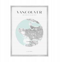  Várostérkép poszter Kanada Vancouver környéke 21X29, 7 cm ezüst színű keret (MP1-0016_21X29,7,039)