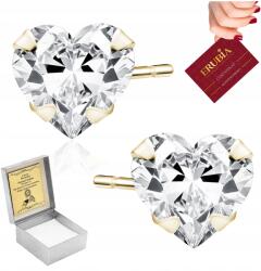  Ezüst, Aranyozott Fülbevaló PR. 925 Cirkónia Fehér 5 MM Szívecskék Gyerekeknek (KOLCZYKI DLA DZIECI ZŁOTE WKRĘTKI SZTYFT 585)