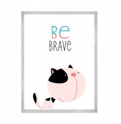  Gyerekszoba poszter Bátor cicus 21X29, 7 cm ezüst színű keret (MP1-0319_21X29,7,039)