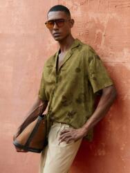 Shein Zöld Rövid Ujjú Ing Mintás (L) (613642)