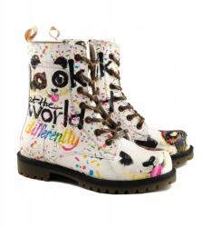  Női fűzős bokacsizma Goby WMAT126 panda és fánk mintával 37 (16281)