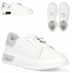 Filippo 37 Női félcipő, Természetes Bőr, Sportos nyári cipő, platformtalpas (Filippo DP6807/25 WH)